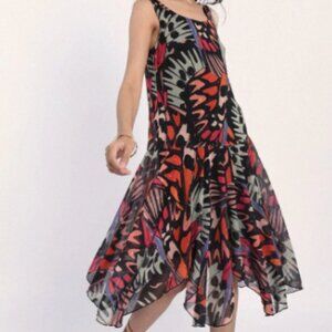 Molly Bracken Modern Asymmetrical Tank Dress in Black Helena